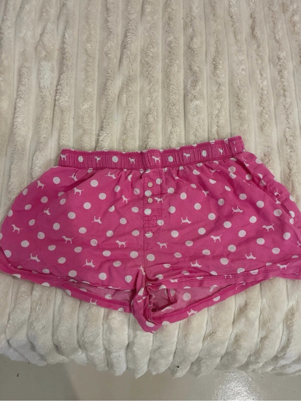 PINK Victoria's Secret Pink Polka Dot Dog Print Lounge Shorts